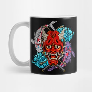 Oni Skull and Koi Fish 1.2 Mug